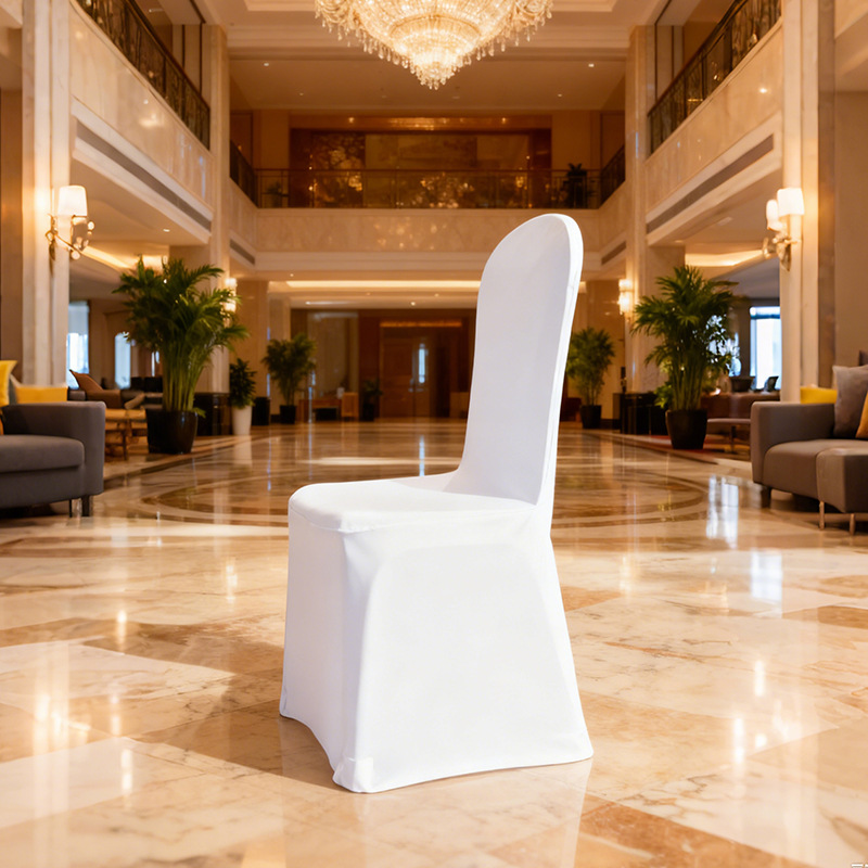Silla de plástico cubierta de silla elástica taburete de banquete de hotel cubierta de silla blanca de boda transfronteriza silla de comedor de leche mesa de comedor