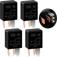 5 针 12V 继电器 12V 30A 继电器多功能汽车继电器 4件套