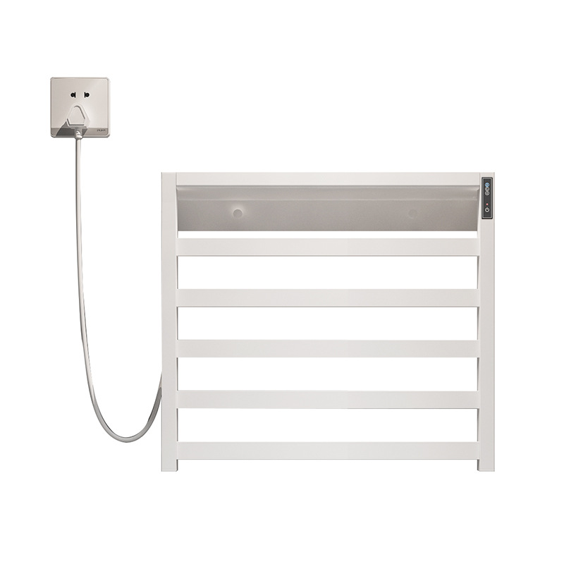 Toallero eléctrico calefactable de acero inoxidable para baño de casa y hotel, gris plomo, barra calefactora para toallas, secado, temporizador, inteligente.