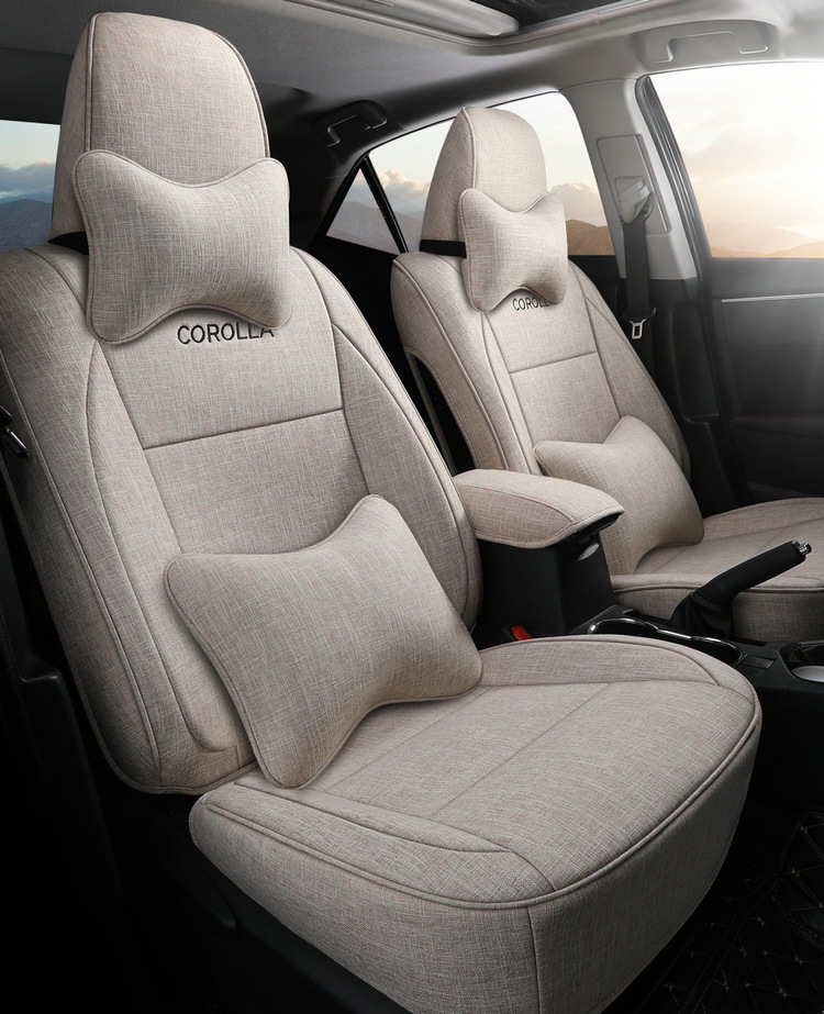 Toyota Corolla One Car One Edition Special Special Four Seasons Full Surrounded Linen Car Cushion Five-seat Car Seat Cover