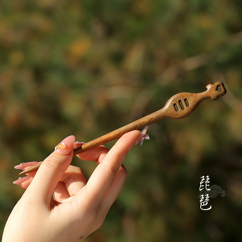 Xiangyun horquilla estilo antiguo simple diario de alto grado updo horquilla de madera nuevo estilo chino accesorios para el cabello palillos de ébano al por mayor