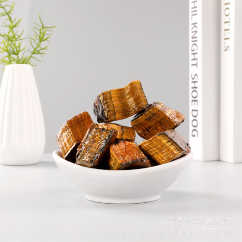 Tiger eye stone rough stone irregular aroma diffuser stone fish tank flower pot decoration stone crystal crafts decoration