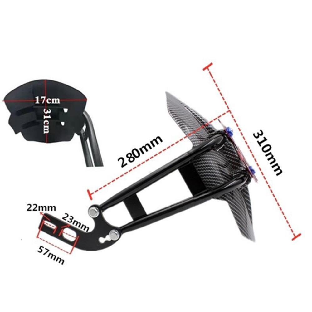 Iron Support Double-Tube Water Transfer Printing Electric Vehicle Modified Rear Fender, Suitable for All Seasons, for Niu and Songjie Models