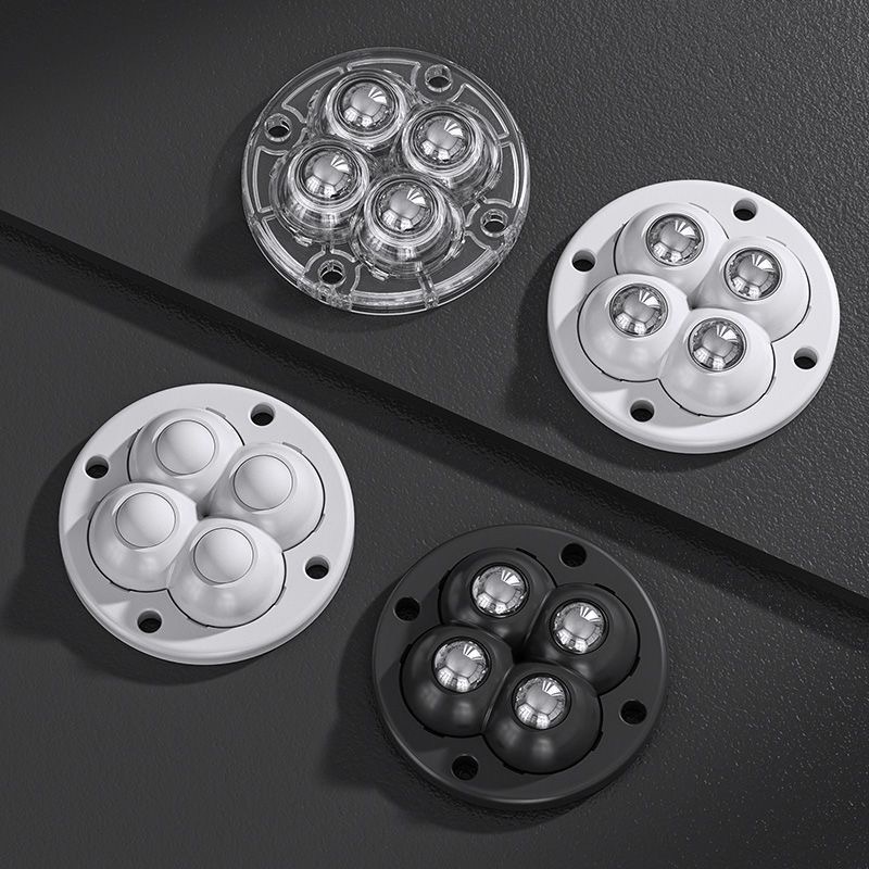 新款粘贴款四轮万向轮五金家用配件隐藏式底部可移动旋转滑轮脚轮