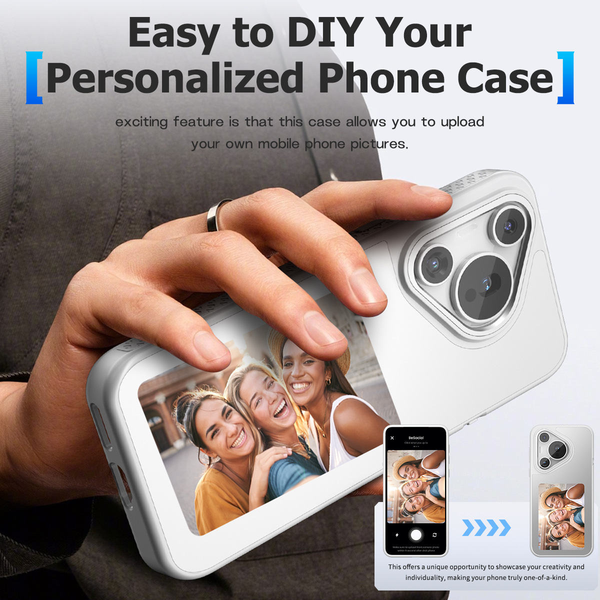 Ink Screen Suitable for Huawei Color Display Mobile Phone Case Ai Intelligent Picture Replacement Suitable for Huawei P70 Mobile Phone