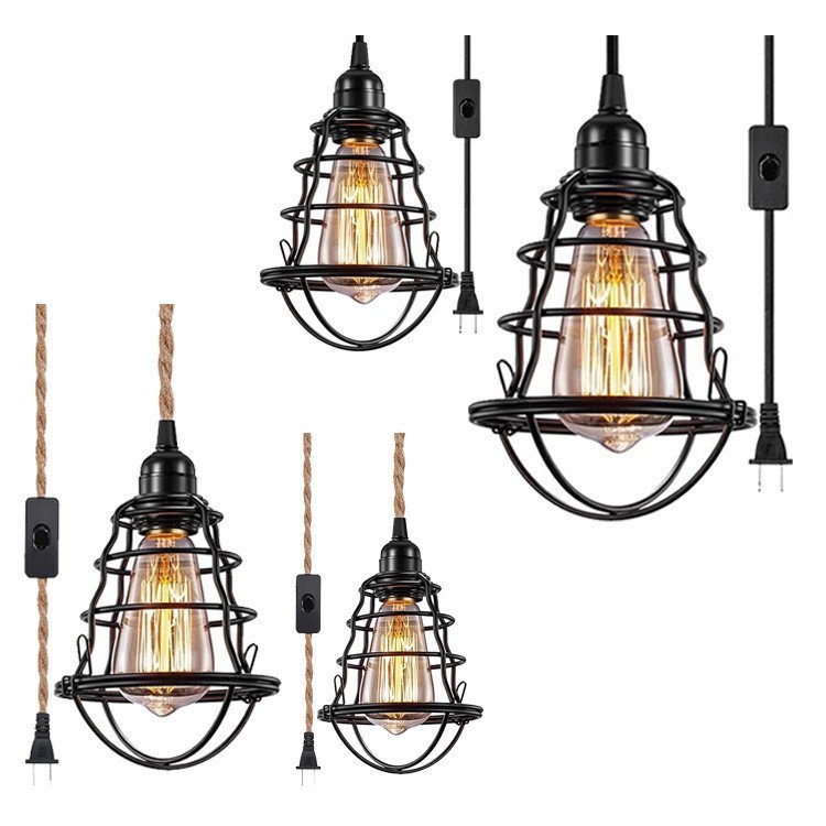 Transfronterizo exclusivo para ropa de dormitorio retro tienda de la jaula de hierro personalizada restaurante americano café tienda de té de leche lámparas