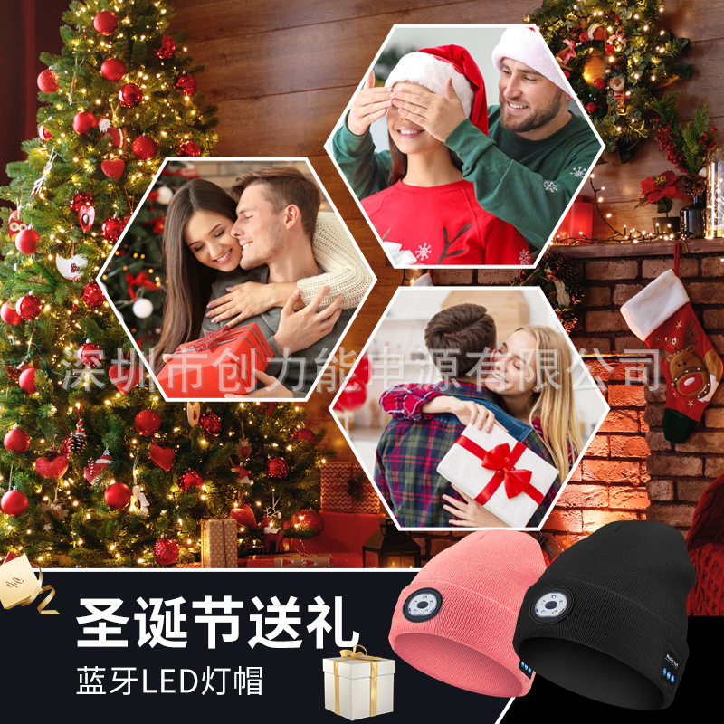 Amazon Venta caliente auricular Bluetooth inalámbrico luz LED tapa al aire libre noche iluminación rojo y azul intermitente luz de advertencia tapa Bluetooth