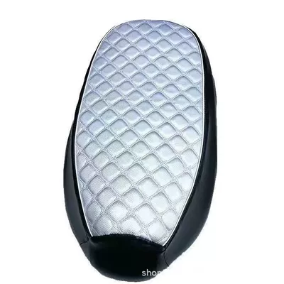 Electric car cushion: Insulation All-Season Universal Electric Bike - white-massage-seat-cover-sunscreen-and-breathable-medium-size