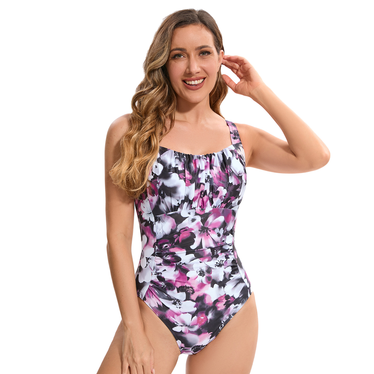 Nuevo bikini de comercio exterior transfronterizo europeo y americano sexy traje de baño de una pieza de color sólido femenino Amazon AliExpress traje de baño al por mayor