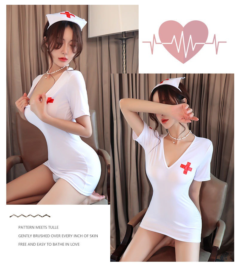 Lange Nacht Sexy Unterwäsche Weibliche Rollenspiele Sexy Rock Weibliche Krankenschwester Uniform Versuchung Anzug Außenhandel 1406_voghion.com