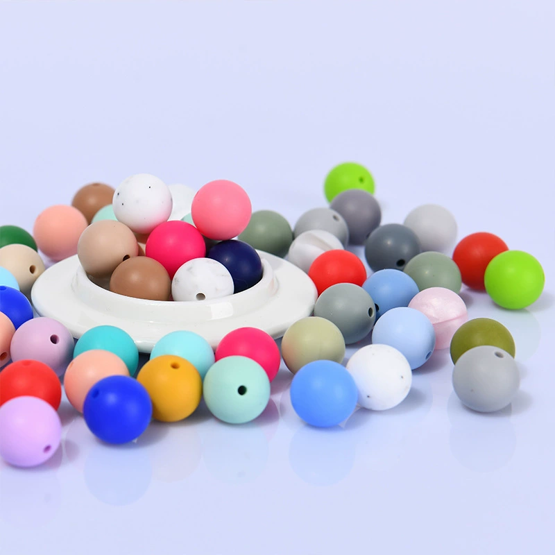 Строго отобранные новые силиконовые бусы 9MM Многоцветные бусы разбросанные бусы Детские силиконовые бусы Детские зубные бусы оптовая продажа