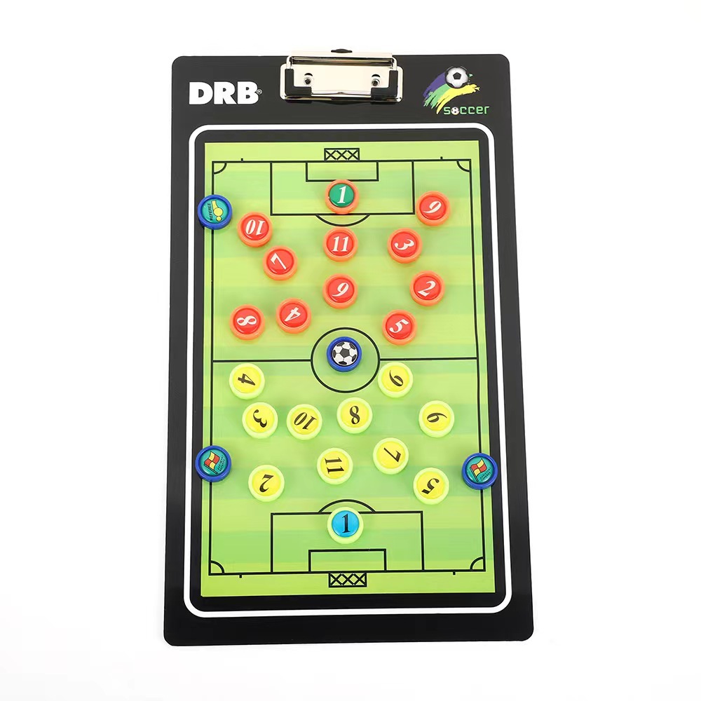 Factory direct sales of PVC straight magnetic PVC soccer tactical boards with magnetic snap-on markers; smooth surface for easy erasing and writing.