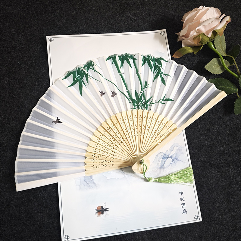  Abanico plegable de estilo antiguo - Para hombre/mujer, abanico de baile clásico, accesorio para fotografía de trajes antiguos/Hanfu, abanico plegable hecho a mano al estilo chino