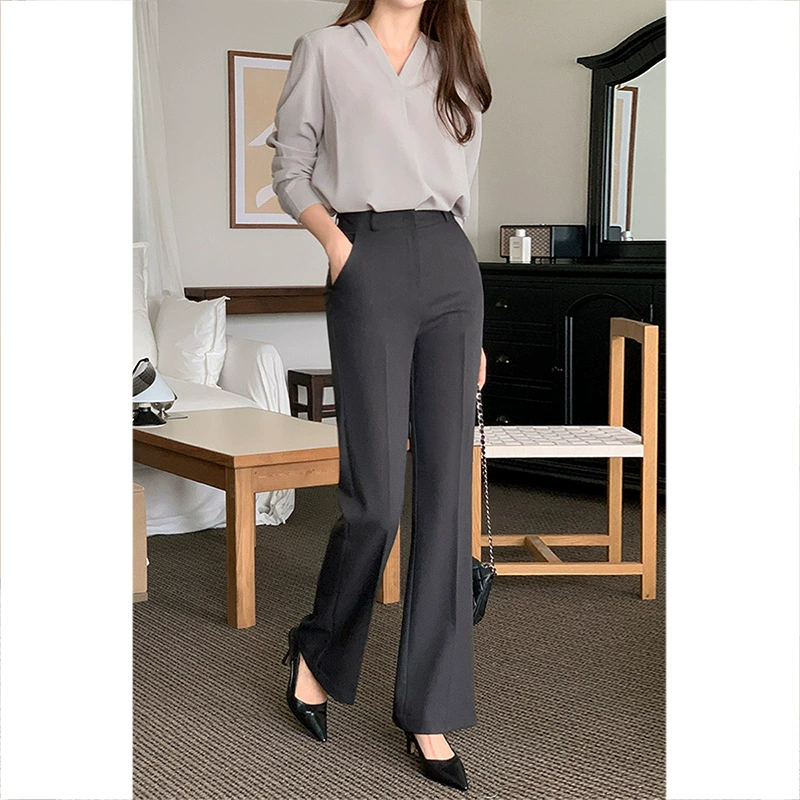 Autumn suit, flared trousers, high-quality style