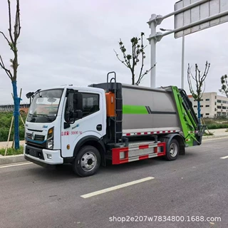 东风D6纯电绿牌免征8方环卫挂桶翻转垃圾收集压缩垃圾清运车