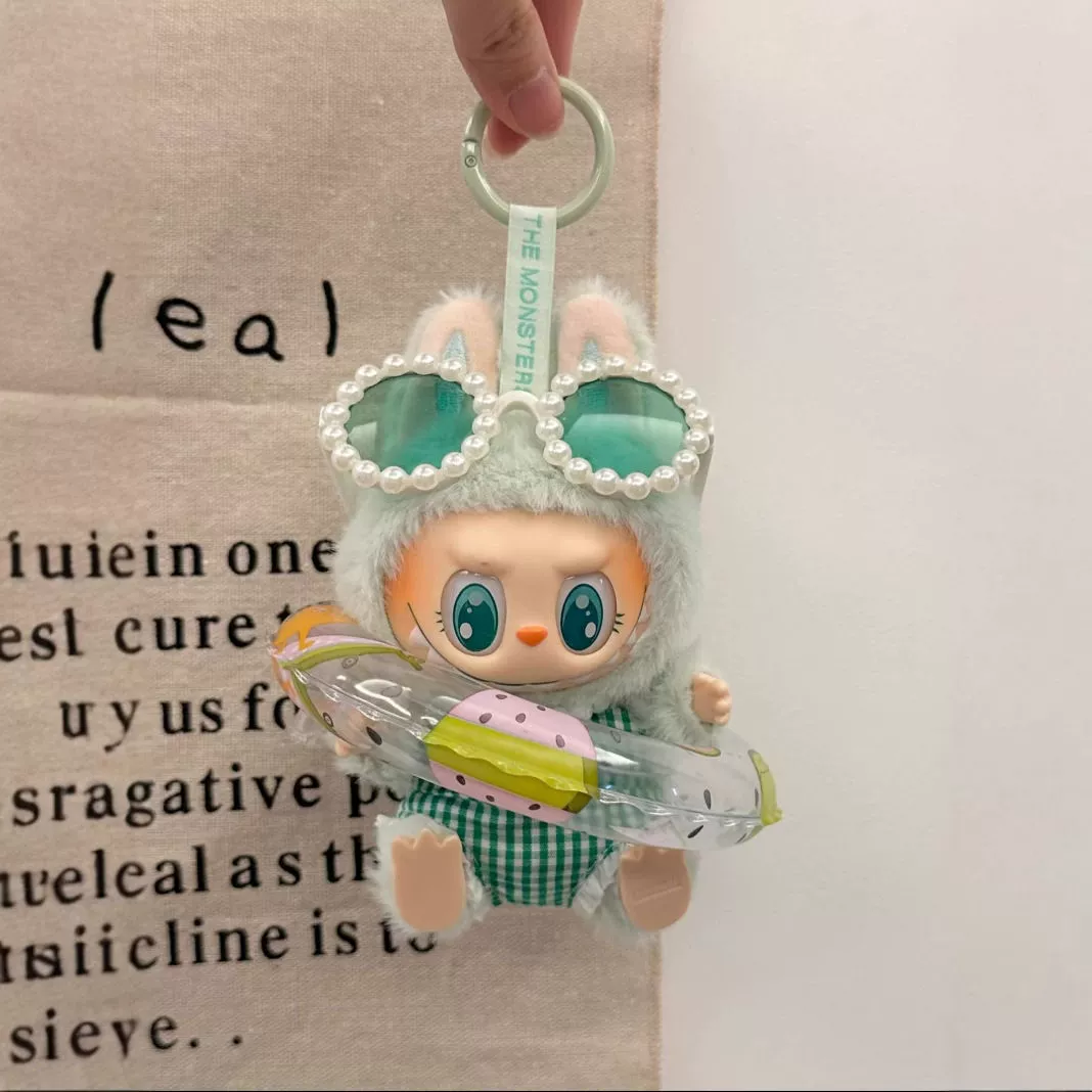 Только детская одежда] Купальник Labubu, костюм Labubu, детская одежда Coke первого, второго и третьего поколения, 17 см, лето, сидя и стоя