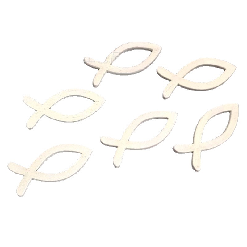 Pescado hueco blanco botones de madera vacíos 18 un paquete de textiles y textiles para el hogar accesorios de decoración artesanal