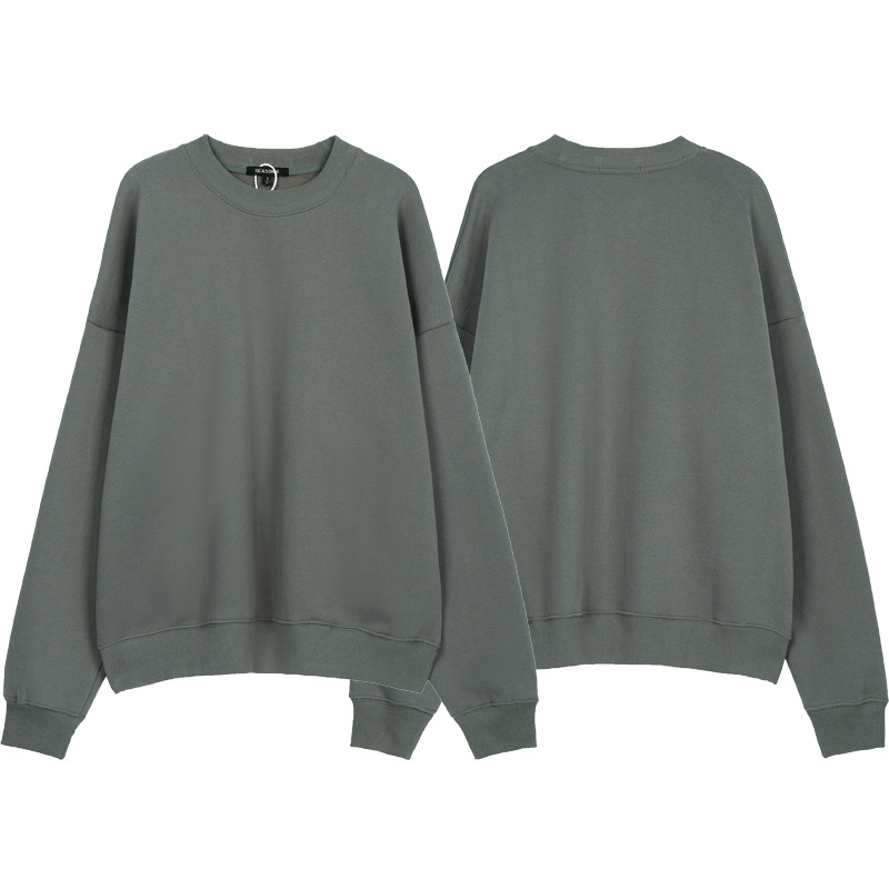 Alta versión YEEZY Kanye parte superior del cuerpo mismo estilo de alta calle suelta color sólido pullover fleece-forrado pareja cuello redondo suéter moda