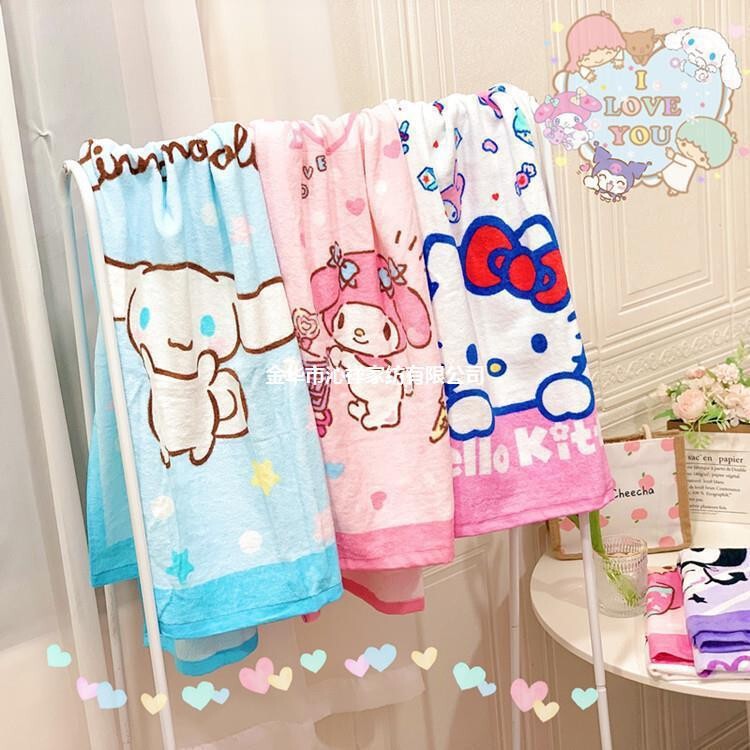 New Korean Style Bath Towel for Children, Large Towel for Bathing and Bathing, Cartoon Beach Towel, Blanket, Super Soft, Absorbent and Strong Bath Towel
