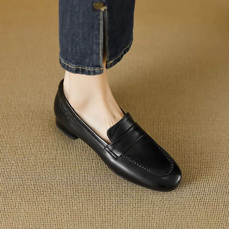 Universal loafers English style for leather shoes flat, genuine leather, British style