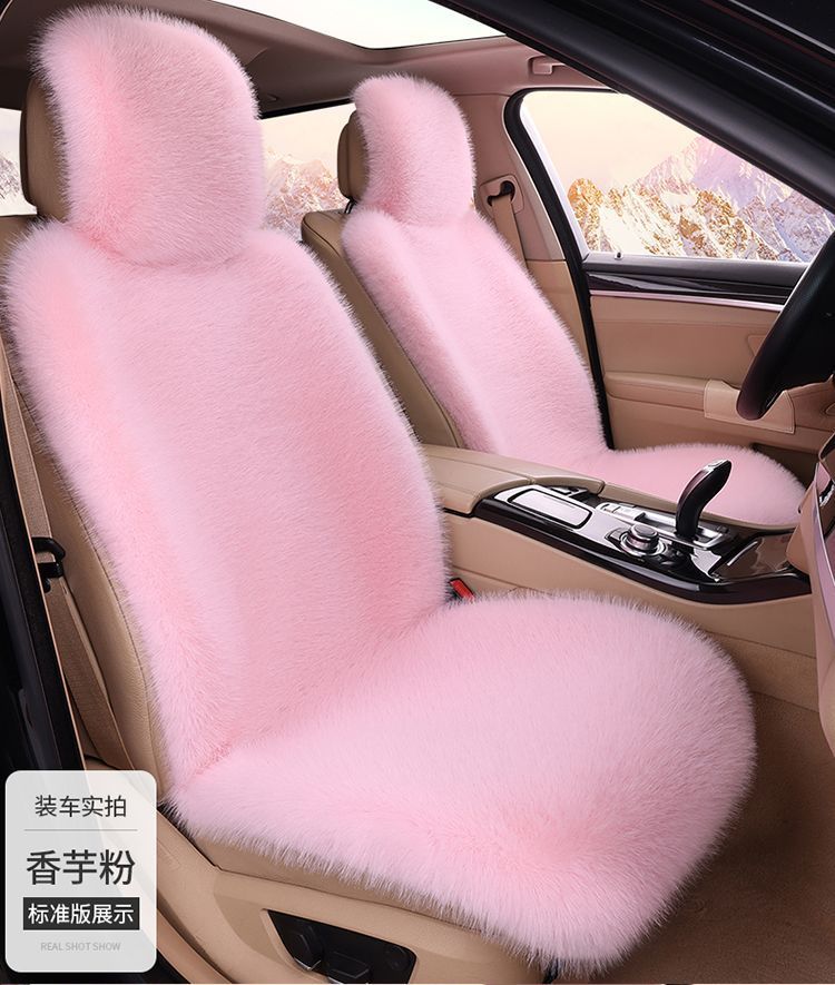 Car Seat Cushion Winter Plush Thickened Faux Fox Fur Universal Full Car Mat Winter Long Plush Warm Car Seat Cushion