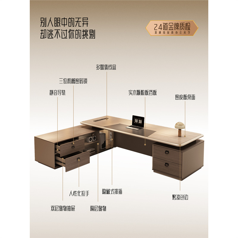 オフィス総裁断テーブル大班台社長主管組合オフィス現代テーブル軽豪華テーブル家具マネージャーシンプル|undefined