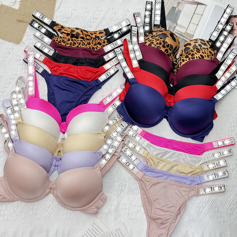 Lingerie Underwear Fashion Secret Shoulder Straps Shiny Rhinestone Bra Underwear Factory Thick Set Hot-Selling Item Lingerie Underwear Fashion Secret Shoulder Straps Shiny Rhinestone Bra Underwear Factory Thick Set Hot-Selling Item