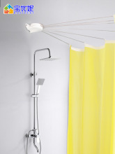 浴帘杆免打孔伸缩杆不锈钢直杆型吸盘支撑杆干湿分离浴室窗