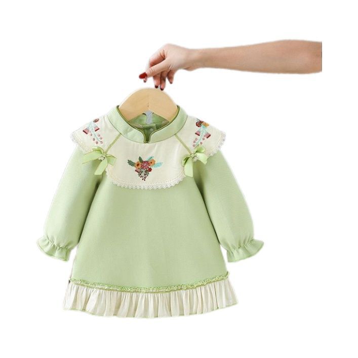 Bebé bebé primavera y otoño vestido de estilo occidental ropa de niña vestido de princesa de primavera para niña 0 1 2 años vestido