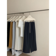 とても快適でリラックスしたコットンワイドレッグレイジーパンツ/夏用サンシェードストレート万能パンツ 1901