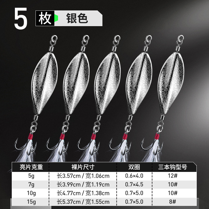 抽芯旋转亮片路亚假饵钩小铁板超远投金属饵渔具专用钓鱼鱼饵套装|undefined