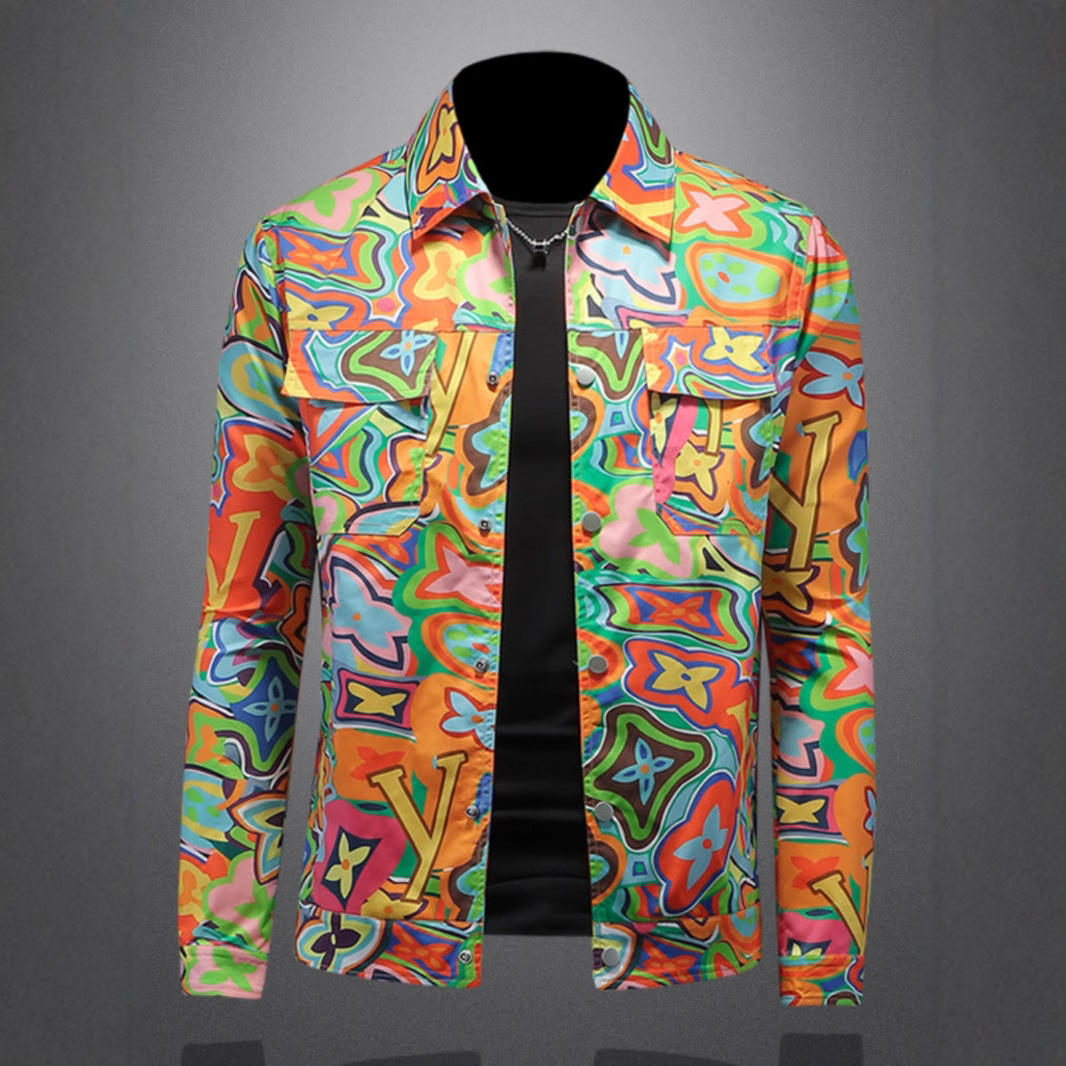 2025 Spring New Men's Jacket Coat Laps Fashion Single Breasted Casual Jacket European Station Big Brand Men