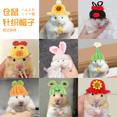 ミニモルモットキャップ写真撮影道具手作りかわいい蜜カンガルー花枝ネズミ帽子金糸熊ニットハムスター帽子