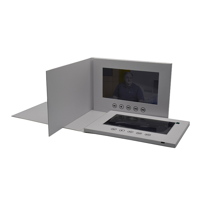 工厂定制5寸商务白色简约韩版周年庆典节日不同内存视频贺卡