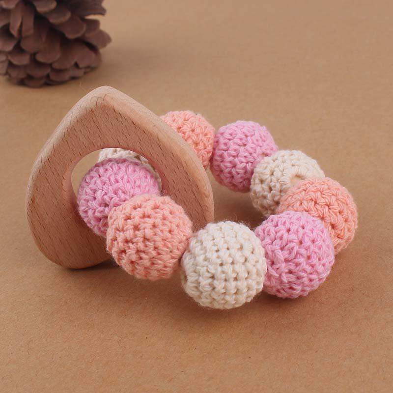 Suministros para bebés Beech animal de dibujos animados pájaro mordedor DIY gran bola lana color pulsera teether juguete