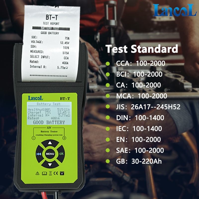 Lancol Bt-T Battery Tester Car Battery Measurement with Printer Automotive System Diagnostic Instrument