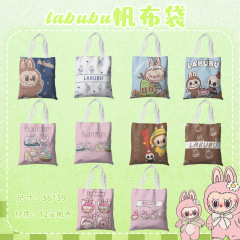 Laba Bu 漫画キャンバスバッグレディースショルダーシンプル学生ハンドバッグバッグランチバッグ周辺小さな新鮮なスクールバッグ