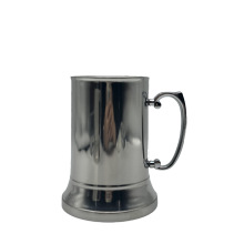 304不锈钢啤酒杯 450ml双层冷饮杯手柄咖啡杯酒吧牛奶杯大容量火