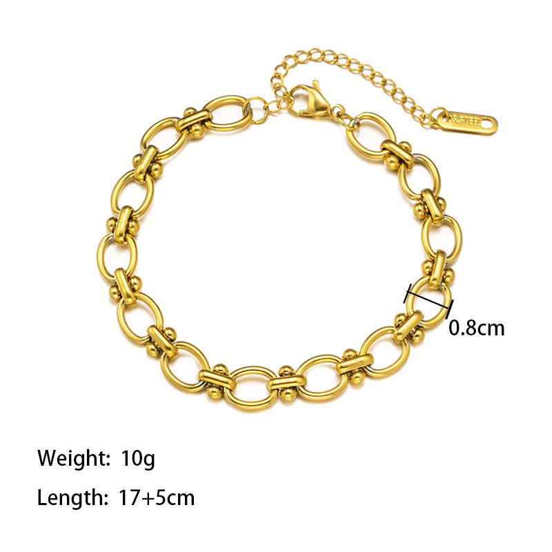 PVD Coated Stainless Steel Necklaces Geometric Titanium Steel Elegant Sweet Streetwear Waterproof Non Tarnish Jewelry Set display picture 6