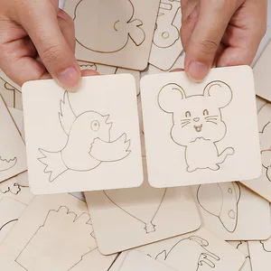 跨境DIY镂空木质绘画模版画画工具套装幼儿学生儿童涂鸦益智玩具