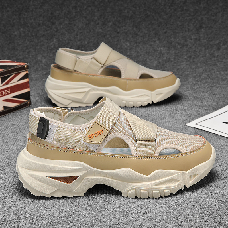 Zapatos de moda, zapatos deportivos huecos, nueva moda de verano, suela gruesa, sin cordones, sandalias de río de un pie, zapatos deportivos