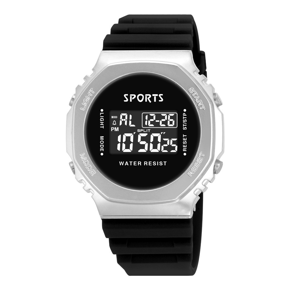Moda para estudiantes masculinos y femeninos, reloj electrónico de alarma de cronometraje deportivo al aire libre, fábrica de relojes electrónicos luminosos multifuncionales al por mayor