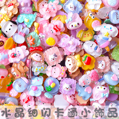 水晶の漫画の樹脂のdiyの小さい部品の細い閃晶の透き通ったネットの赤いアクセサリのクリームのゴムの髪飾りの携帯電話の携帯電話の手作り品