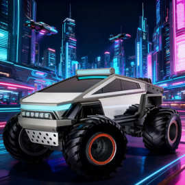 跨境热卖大脚车合金赛博皮卡2.4G无线遥控儿童生日礼物电动遥控车