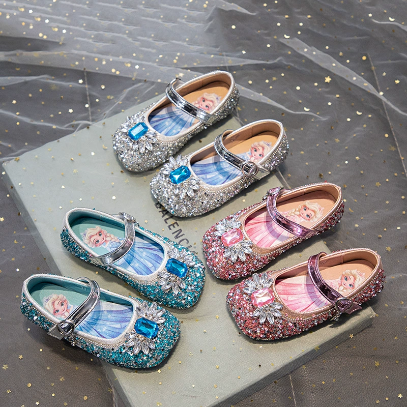 Девушки Asha кроссовки принцессы 2025 весна и осень новые детские хрустальные туфли