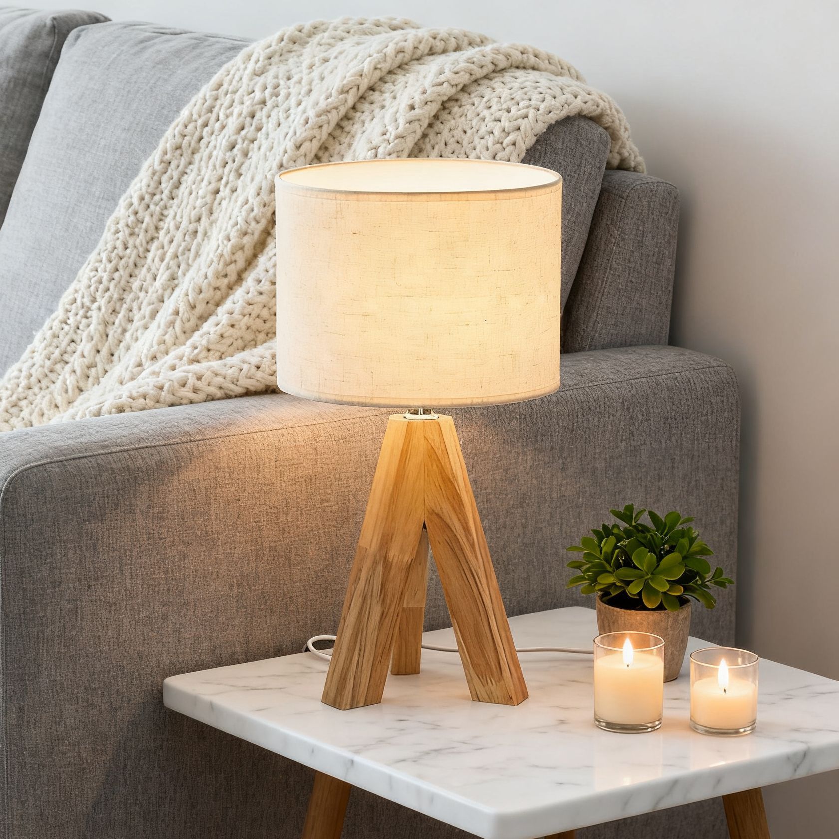 Cross-Border Modern Solid Wood Bedroom Bedside Table Decorative Small Table Lamp Nordic Solid Wood Art Study Led Simple Guest Room
