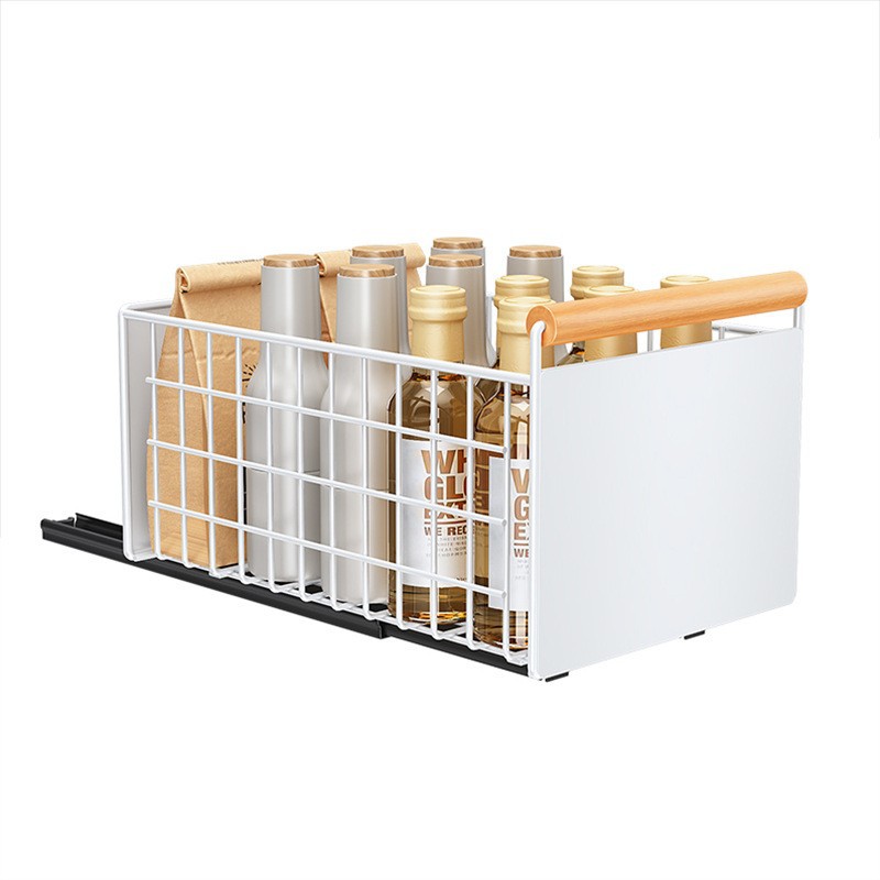 Estante de extracción de cocina de Amazon, gabinete de fregadero, canasta de extracción de pista de armario, cajón de empuje, canasta de almacenamiento de acabado