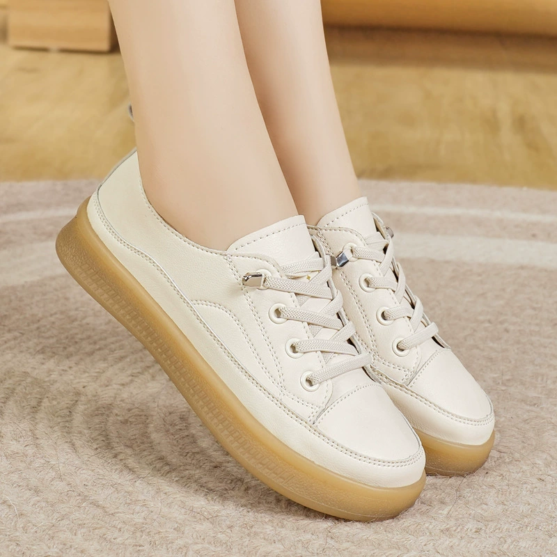 Новые женские кроссовки 2025 года в корейском стиле: белые, удобные, на плоской подошве, низкие, повседневные, универсальные, без застежек