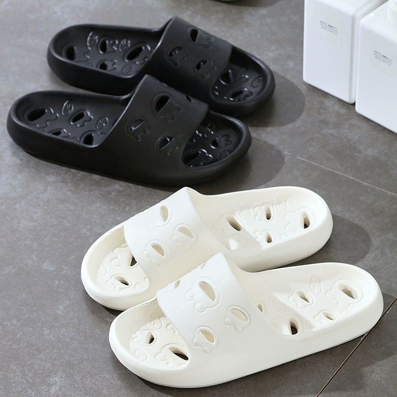 Ванные slippers для женщин летом дома с дырчатой подошвой, противоскользящие толстые подошвы, EVA тапочки с ощущением помета для мужчин