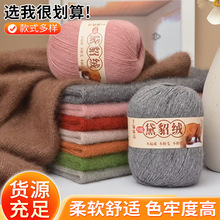 新款4股黛貂毛线手编diy毛衣围巾外套中粗毛线团精梳貂绒毛线供应
